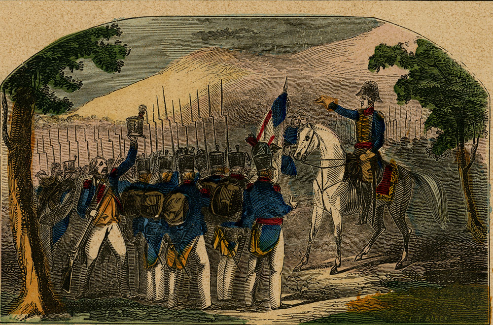 General Andrew Jackson addresses volunteers during the Creek War.