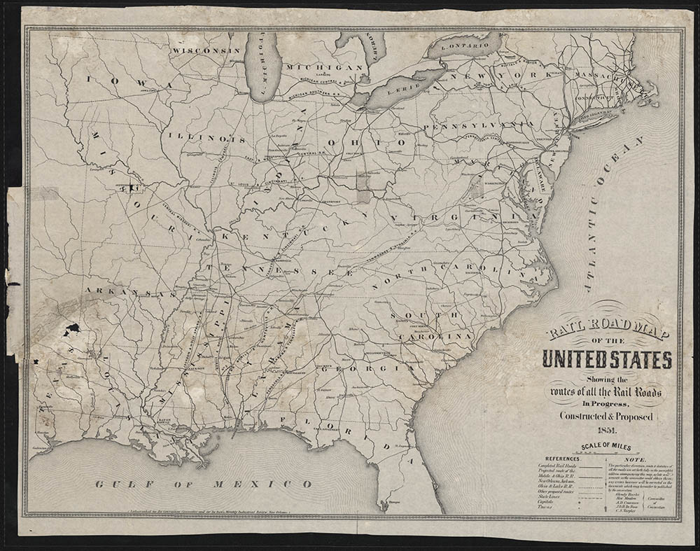 By 1860, 1,200 miles of railroad track had been laid in Tennessee.