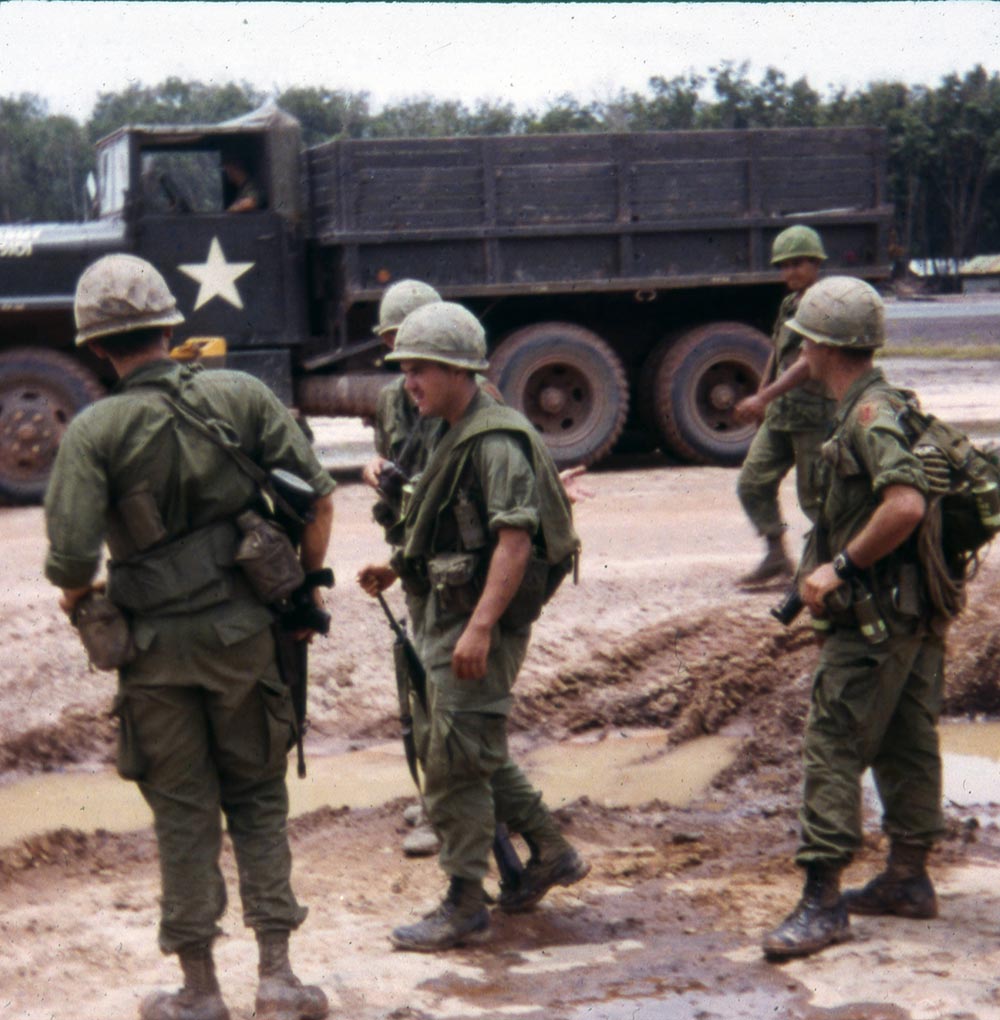 Soldiers departing for patrol in Vietnam, 1968